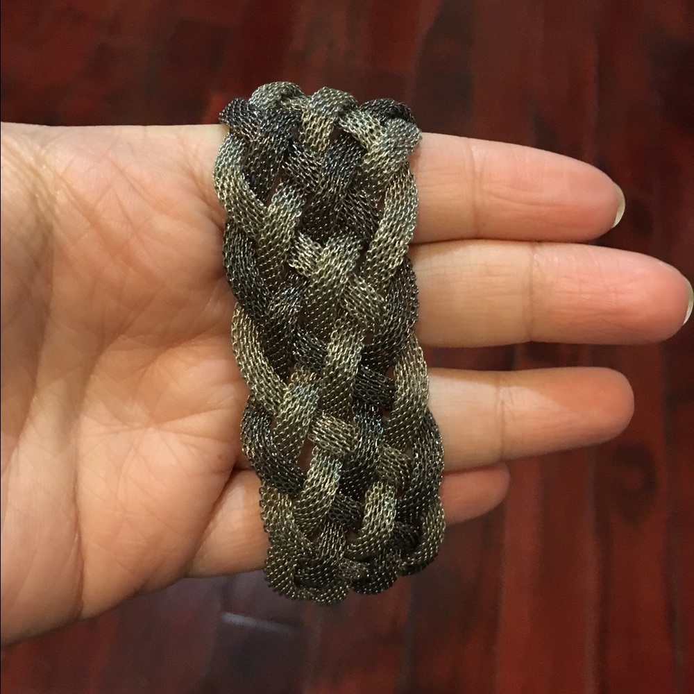 Silver braided bracelet