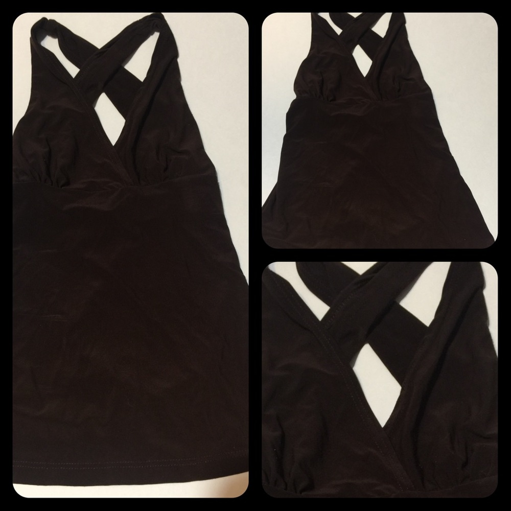 Black cris-cross halter top