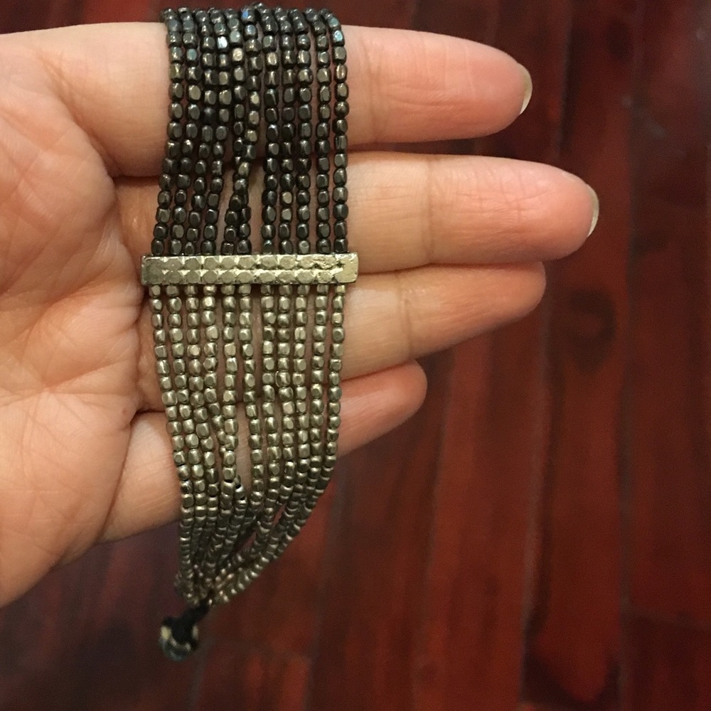 Silver beaded bracelet