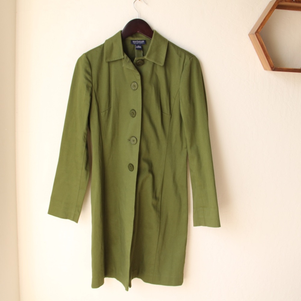 Ann Taylor Green Fitted Jacket