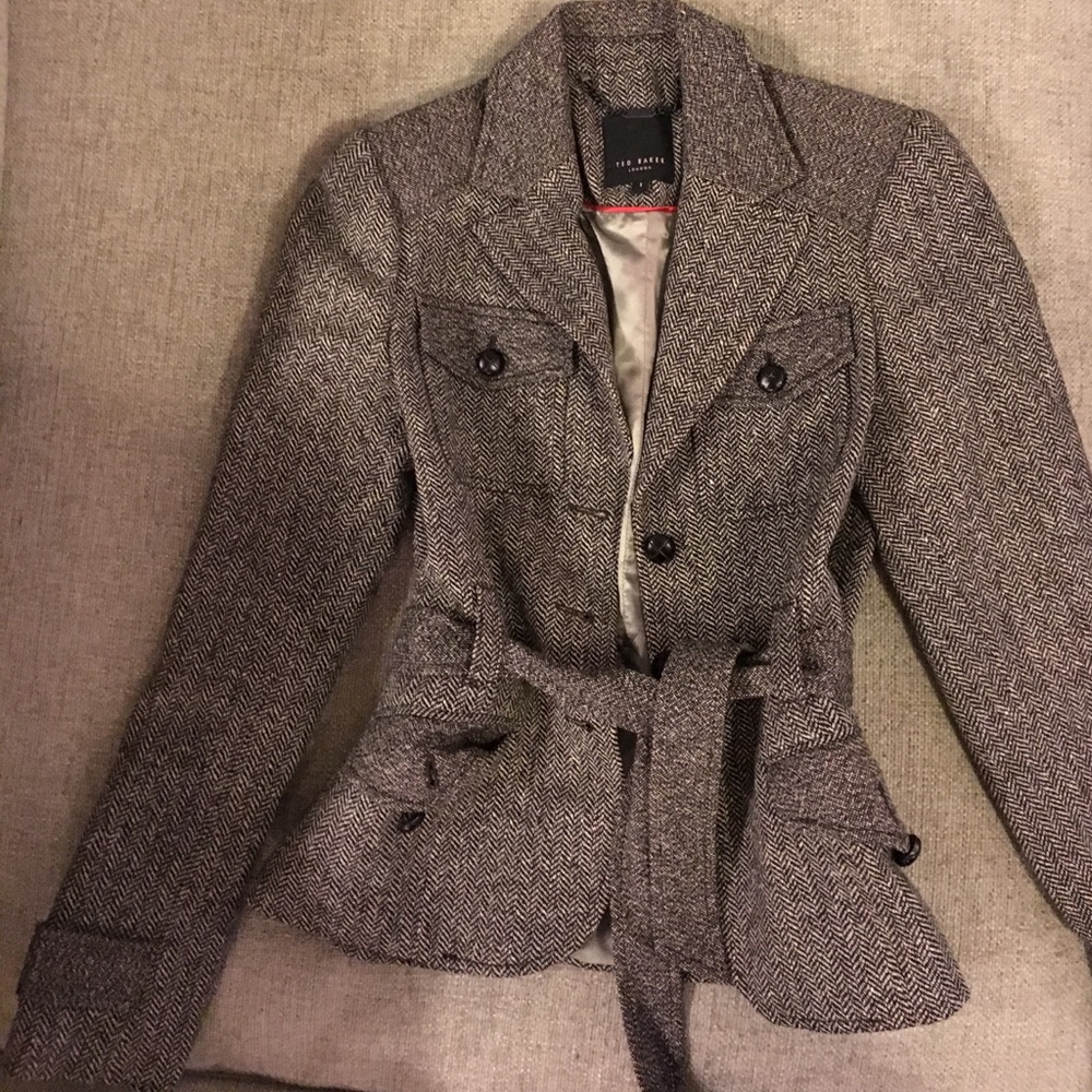 Ted Baker Women's Houndstooth Blazer/Jacket Size 1