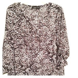 Black and white crepe top