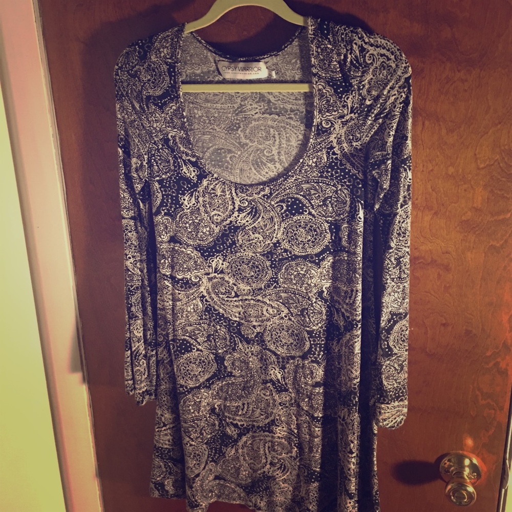 New Paisley Black and White brand new sexy dress