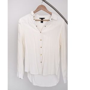 White blouse embellished shoulders