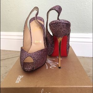 Never worn Christian Louboutin sparkle heals