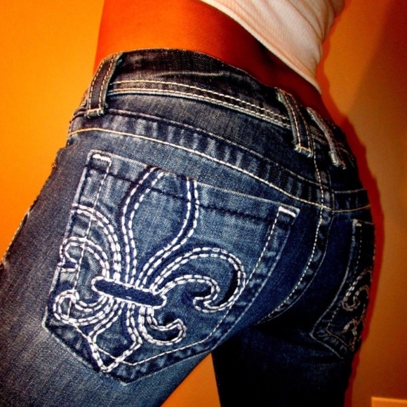 Miss Me Denim - 🌿🌿Miss Me jeans #JP4369 boot fleur de lis sz 27.