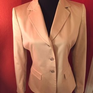 Tahari Solid Notched Lapel Faux Pocket