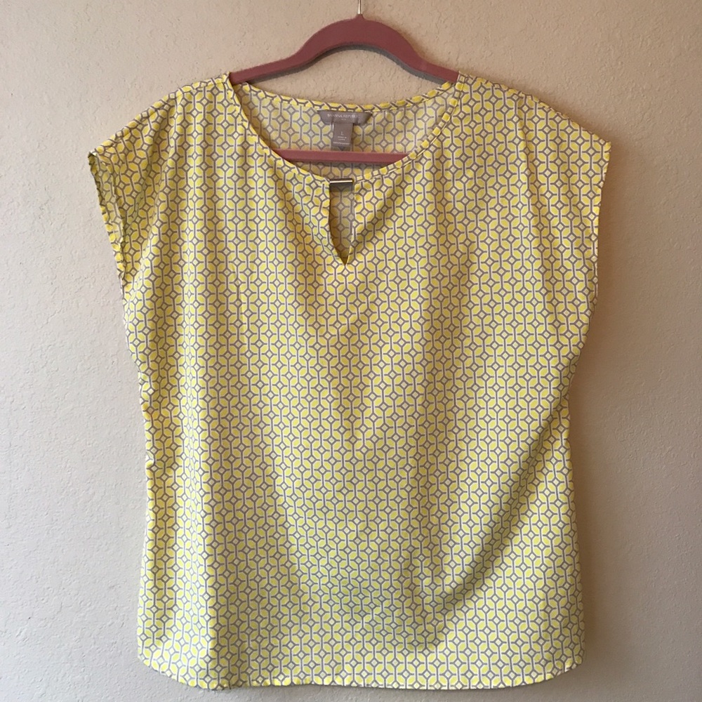 Banana Republic Yellow & Gray Blouse