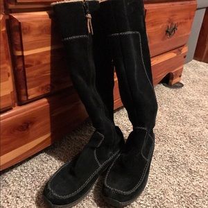 Timberland black tan lace up boots 7