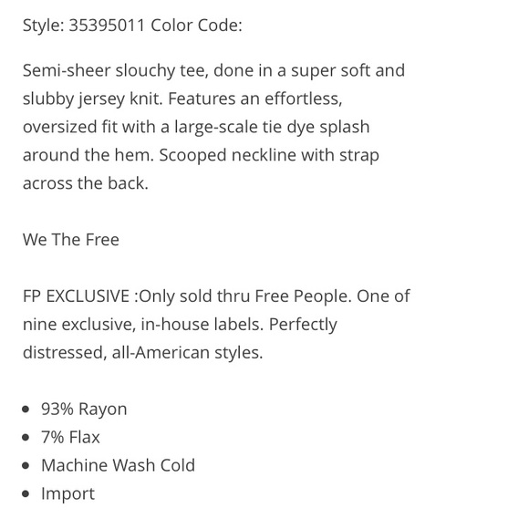 *SOLD* Free People We The Free Hazy Day Tee - Picture 3 of 4