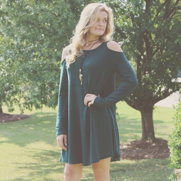 Dresses & Skirts - SOLD OUT! Forest Cold Shoulder Dress