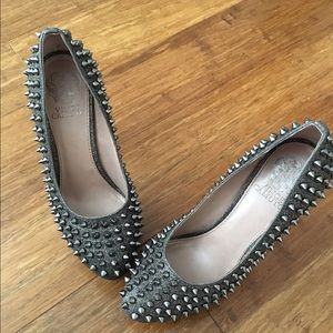 Vince Camuto Spike Platform Heels in pewter