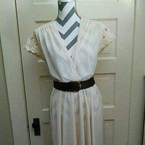 Ivory Embroidered Surplus Vintage dress.