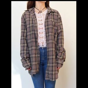 Vintage Plaid Button Up Flannel