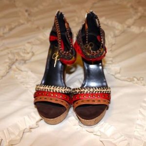 Cheetah, Red, Brown Jessica Simpson Platforms