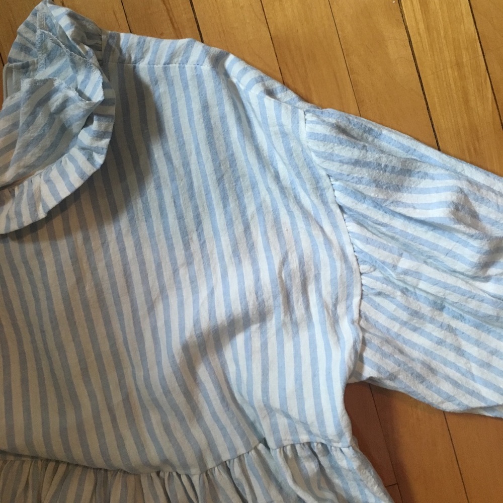 Ruffle Trim Striped Mini Dress