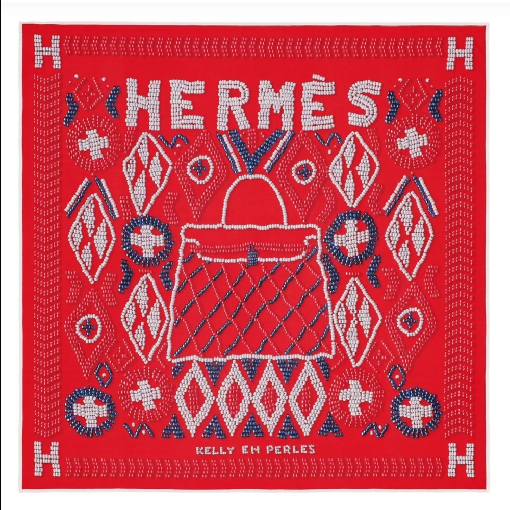๐ฏ Authentic Hermes en Perles silk scarf NIB - Picture 1 of 6