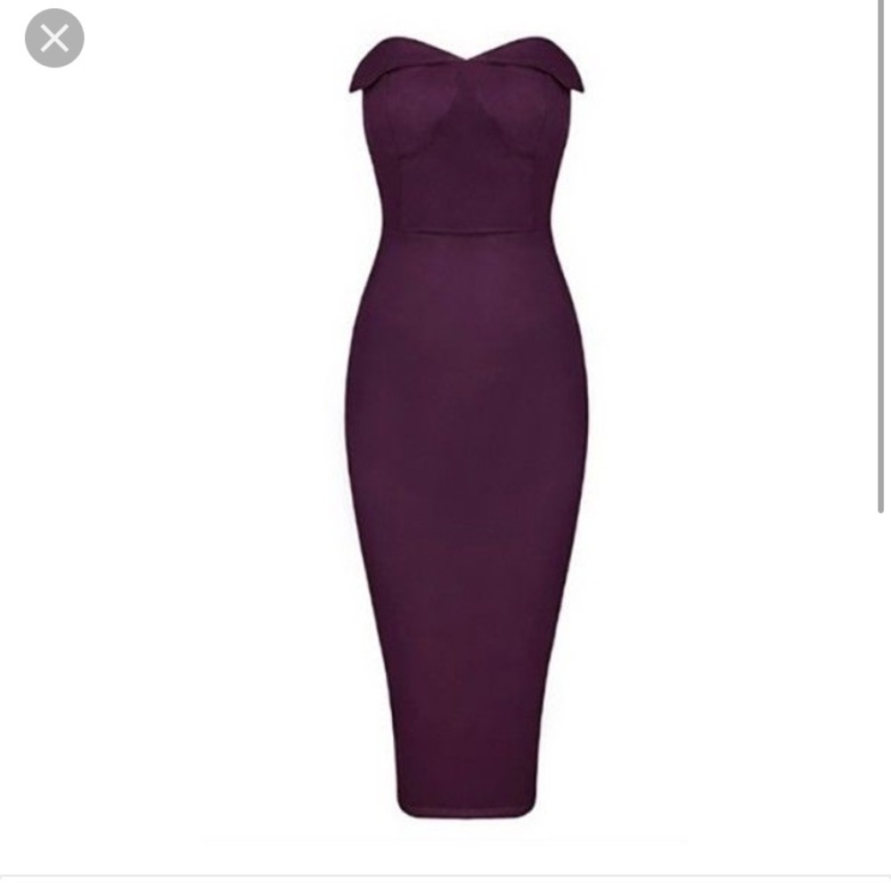 Faux suede strapless dress