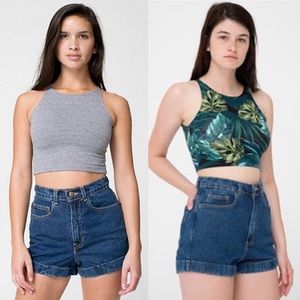 ✨TWO✨ American Apparel Sleeveless Crop Tops