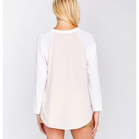 Wildfox CHILL long sleeve baseball tee top - Picture 2 of 3