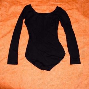 Cotton Capezio Black Long Sleeve Leotard
