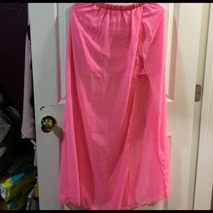 Pink long seam skirt
