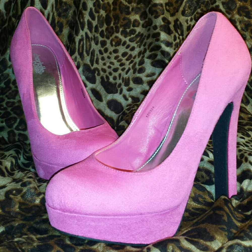 Suede pink heels