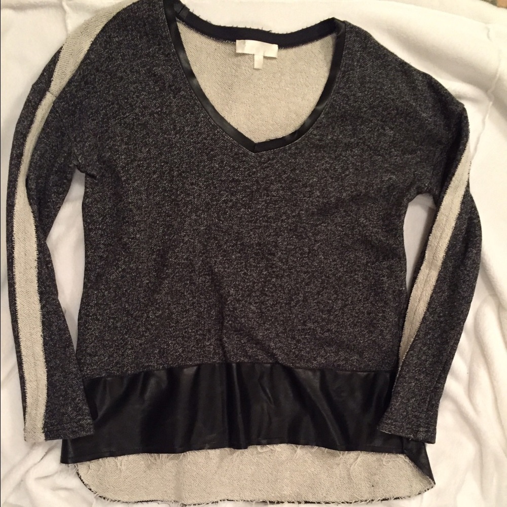 Lumiere top with faux leather bottom