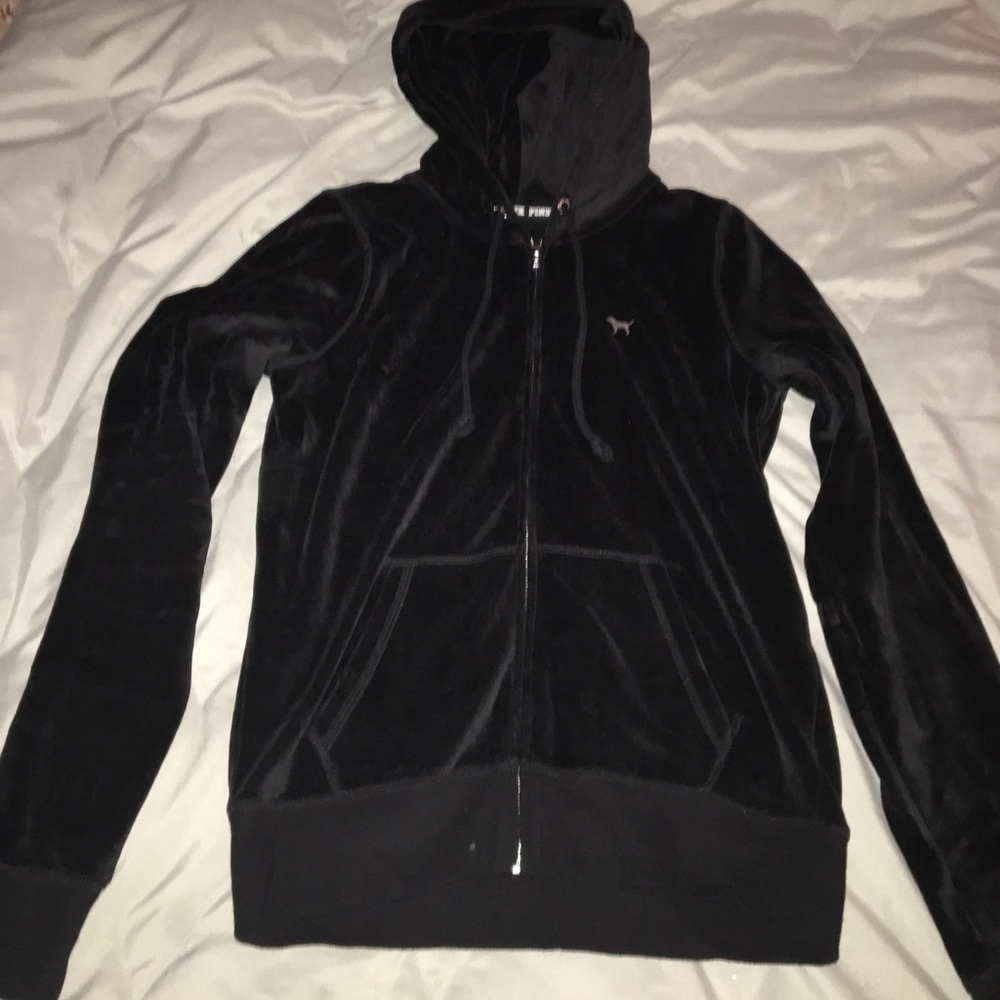 PINK velvetly full zip sweatshirt