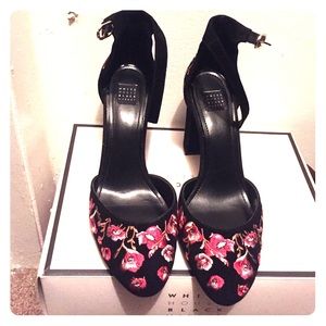 White House Black Market Shoes - White House Black Market embroidered heels White House Black Market Shoes - White House Black Market embroidered heels