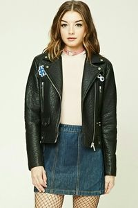 Patch leather jacket from F21