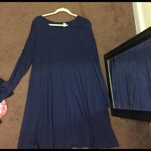 Comfy long sleeve navy blue dress