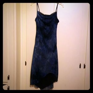 Blue shimmery cocktail dress