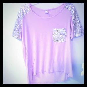 Lavender and sequin tee