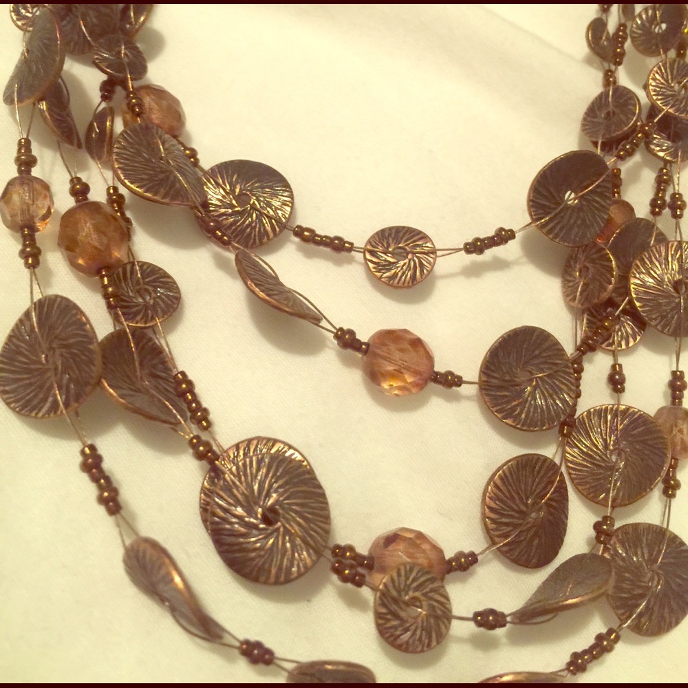 Copper multiple strand necklace