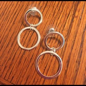 Simple silver hoops