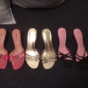 3 pairs kitten heels