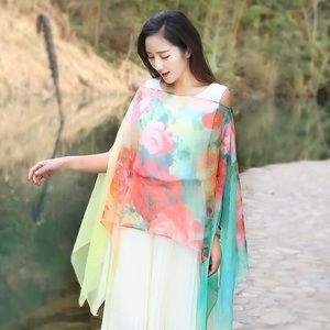 Imitation silk shawl, breathable and comfortable