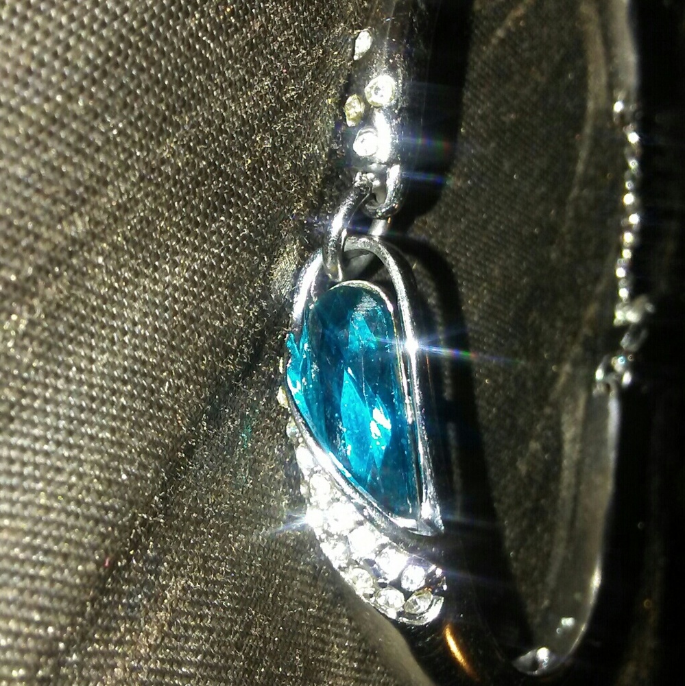 Bracelet  diamond accents and Blue Fluorite stone