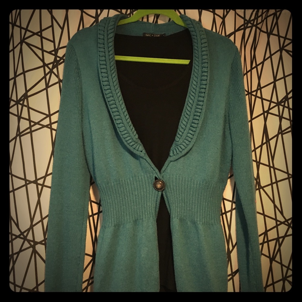Sea blue sweater by Nic & Zoe.