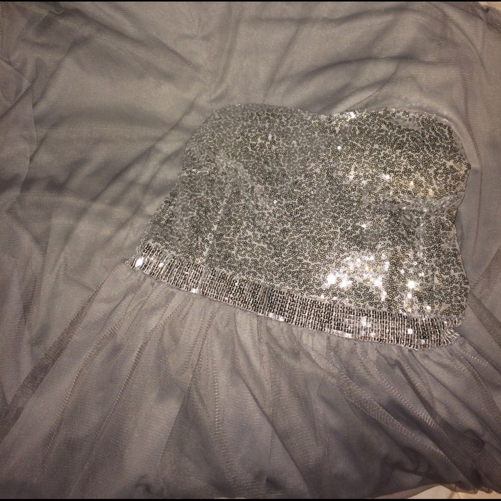 Silver prom dress