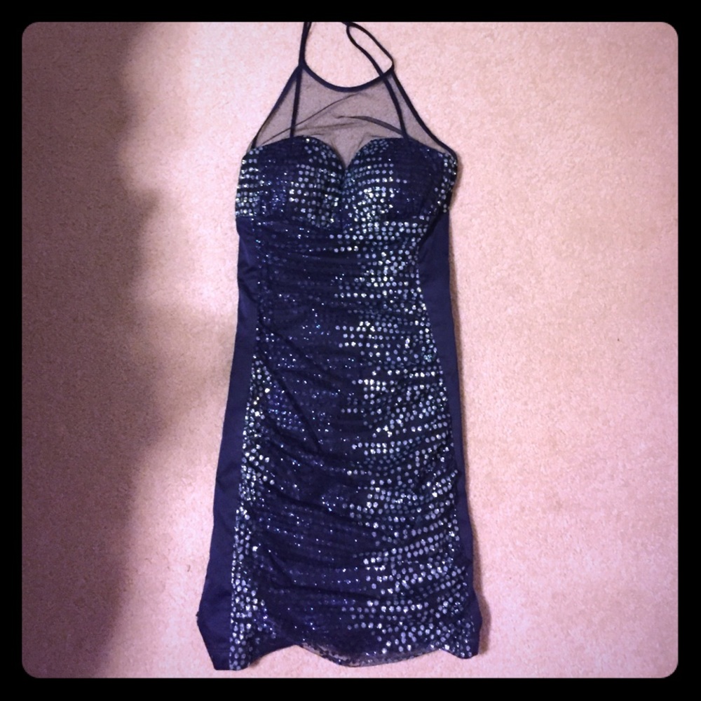 Glittery semi-formal mini dress