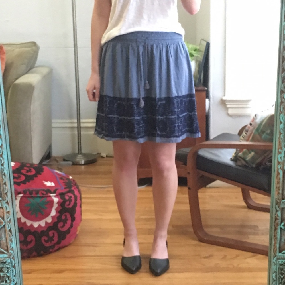J.crew embroidered skirt