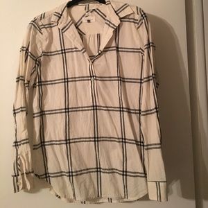 LOFT Tops - Windowpane Henley top LOFT Tops - Windowpane Henley top