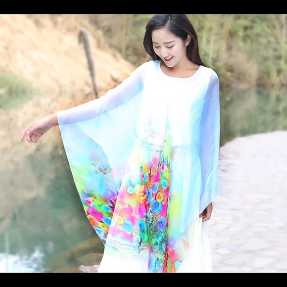 Imitation silk shawl, breathable and comfortable - Picture 1 of 7