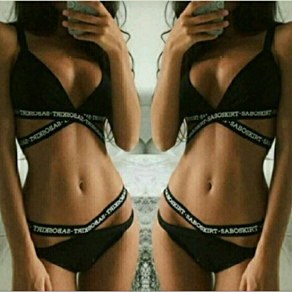 Strappy Kylie Jenner Inspired Saboskirt Bikini - Picture 2 of 5