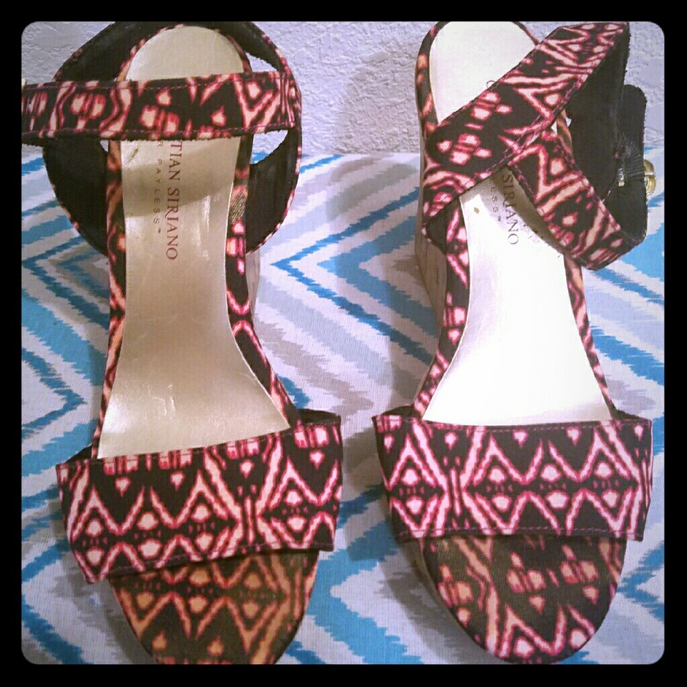 Pretty Pink & Black Wedges