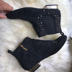 SALE Black Suede Spike Booties