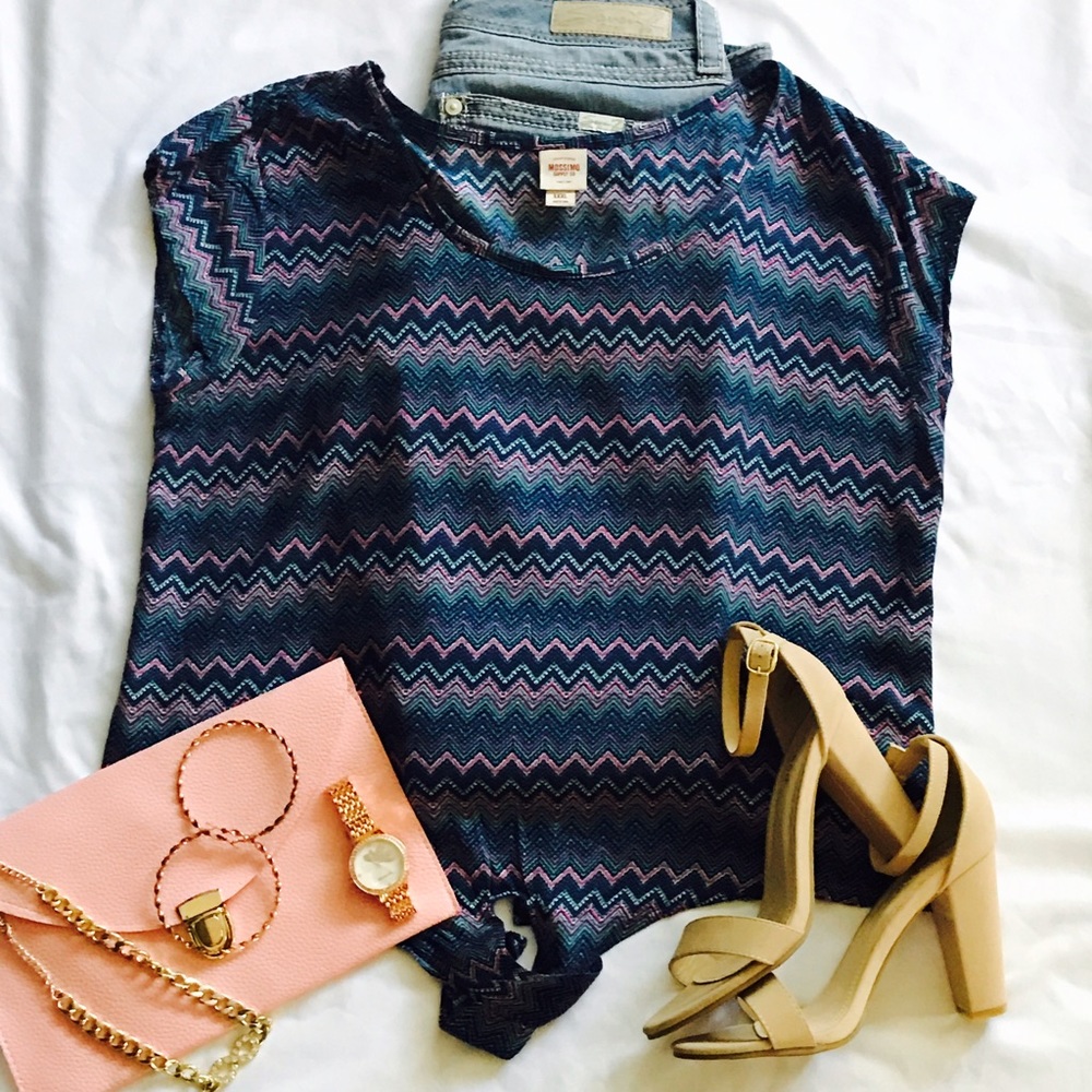 Zig zag Print Multi Color Top