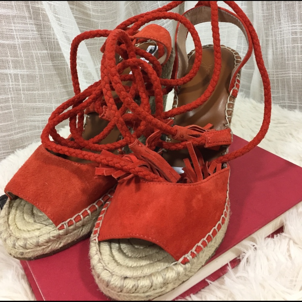 Joie Phylis Rope Wedge Sandal Red - Picture 2 of 6
